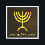 Menorah Flame Paper Napkins<br><div class="desc">A digital rendering of the Jewish seven-branched menorah (Hebrew: מְנוֹרָה). Add your own text. This image is also available on Bar/Bat mitzvah invitations, RSVP and Thank You cards, and many other items. The seven-branched menorah, used in the portable sanctuary set up by Moses in the wilderness and later in the...</div>