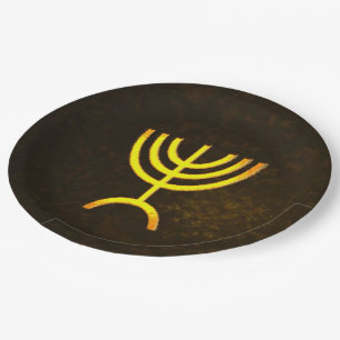 Menorah Flame Paper Plates