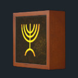 Menorah Flame Pencil Holder<br><div class="desc">A brown and gold digital rendering of the Jewish seven-branched menorah (Hebrew: מְנוֹרָה‎). The seven-branched menorah, used in the portable sanctuary set up by Moses in the wilderness and later in the Temple in Jerusalem, has been a symbol of Judaism since ancient times and is the emblem on the coat...</div>