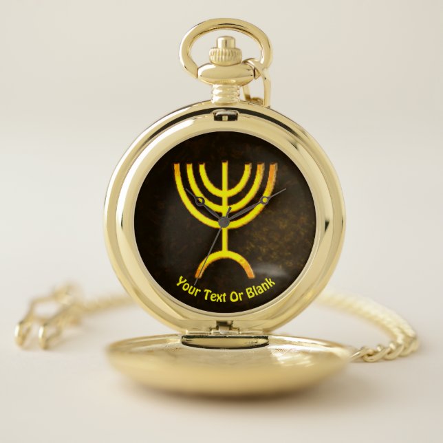 Menorah Flame Pocket Watch (Inside)