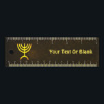 Menorah Flame Ruler<br><div class="desc">A brown and gold digital rendering of the Jewish seven-branched menorah (Hebrew: מְנוֹרָה‎). Add your own text. The seven-branched menorah, used in the portable sanctuary set up by Moses in the wilderness and later in the Temple in Jerusalem, has been a symbol of Judaism since ancient times and is the...</div>