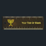 Menorah Flame Ruler<br><div class="desc">A brown and gold digital rendering of the Jewish seven-branched menorah (Hebrew: מְנוֹרָה‎). Add your own text. The seven-branched menorah, used in the portable sanctuary set up by Moses in the wilderness and later in the Temple in Jerusalem, has been a symbol of Judaism since ancient times and is the...</div>