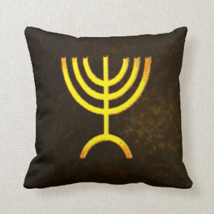 Menorah Flame Throw Pillow