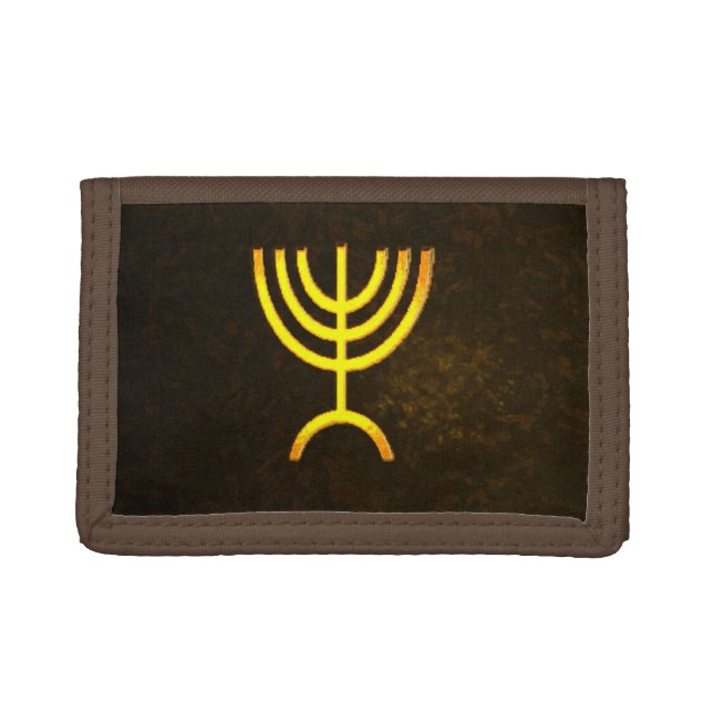 Menorah Flame Tri-fold Wallet (Front)