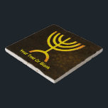 Menorah Flame Trivet<br><div class="desc">A brown and gold digital rendering of the Jewish seven-branched menorah (Hebrew: מְנוֹרָה). Add your own text. The seven-branched menorah, used in the portable sanctuary set up by Moses in the wilderness and later in the Temple in Jerusalem, has been a symbol of Judaism since ancient times and is the...</div>