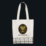 Menorah Flame Zazzle HEART Tote Bag<br><div class="desc">A brown and gold digital rendering of the Jewish seven-branched menorah (Hebrew: מְנוֹרָה‎). Add your own text. The seven-branched menorah, used in the portable sanctuary set up by Moses in the wilderness and later in the Temple in Jerusalem, has been a symbol of Judaism since ancient times and is the...</div>