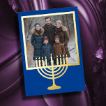 Menorah Frame and Your Photo Foil Holiday Card<br><div class="desc">Menorah Frame and Your Photo</div>