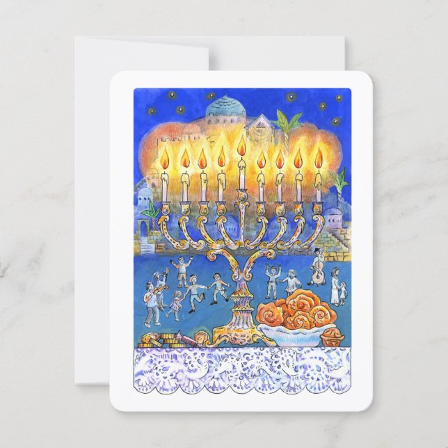 Menorah Greeting Card – Jewish Festival of Lights (Front)