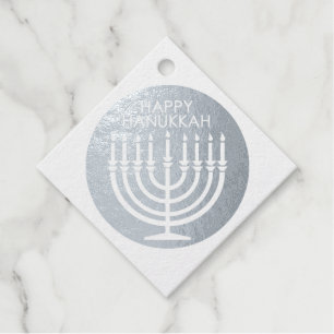 Menorah Hannukah   Foil Favor Tags