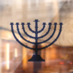 Menorah Hannukah   Window Cling<br><div class="desc">Celebrate eight days and eight nights of the Festival of Lights with Hanukkah cards and gifts. The festival of lights is here. Light the menorah, play with the dreidel and feast on latkes and sufganiyots. Celebrate the spirit of Hanukkah with friends, family and loved ones by wishing them Happy Hanukkah....</div>