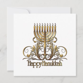 Menorah Hanukkah Greeting Holiday Card by ArtDivination at Zazzle