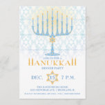 Menorah Hanukkah Invitation<br><div class="desc">A pretty menorah with decorative background is perfect for your Hanukkah Holiday Party. Customize with your own text. Original Illustration by pj_design.</div>