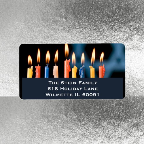 Menorah Hanukkah Label