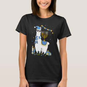 Menorah Hanukkah Llama Cute Alpaca Chanukah Holida T-Shirt