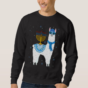 Menorah Hanukkah Llama Cute Llama Alpaca Chanukah Sweatshirt
