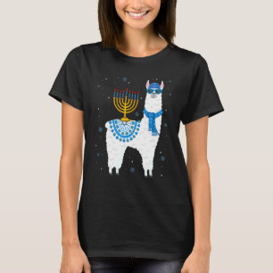 Menorah Hanukkah Llama Cute Llama Alpaca Chanukah T-Shirt