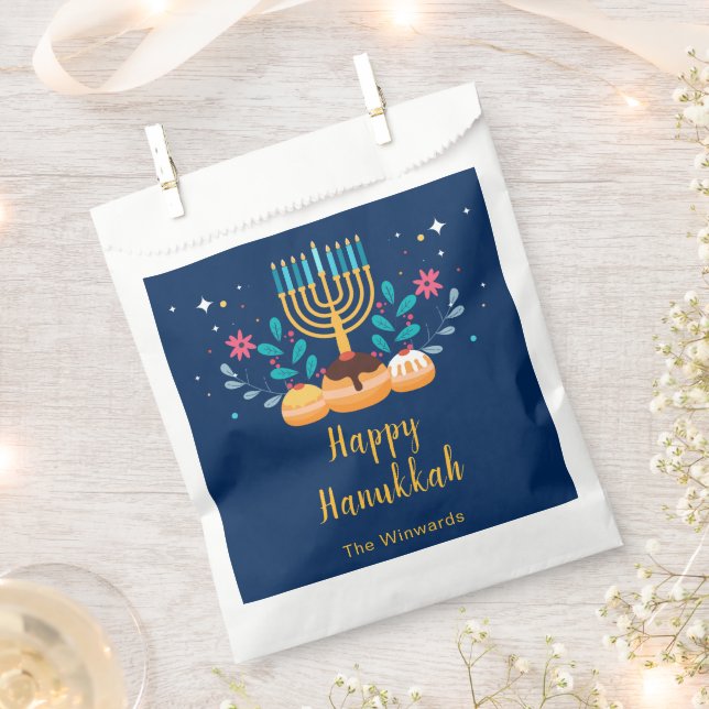 Menorah Hanukkah Party  Favor Bag (Clipped)