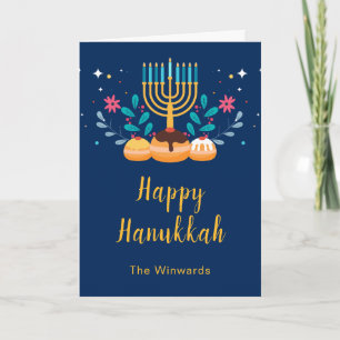 Menorah Hanukkah Party Holiday Card