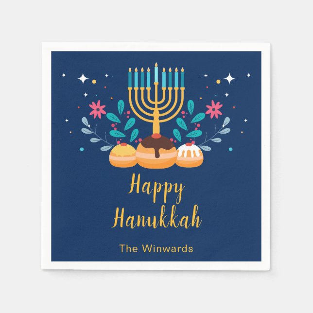 Menorah Hanukkah Party  Napkins (Front)
