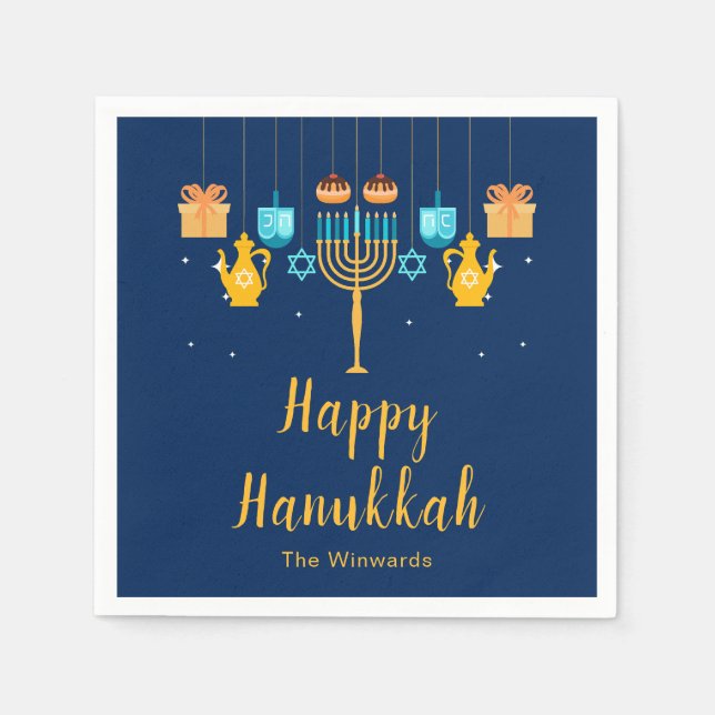 Menorah Hanukkah Party  Napkins (Front)