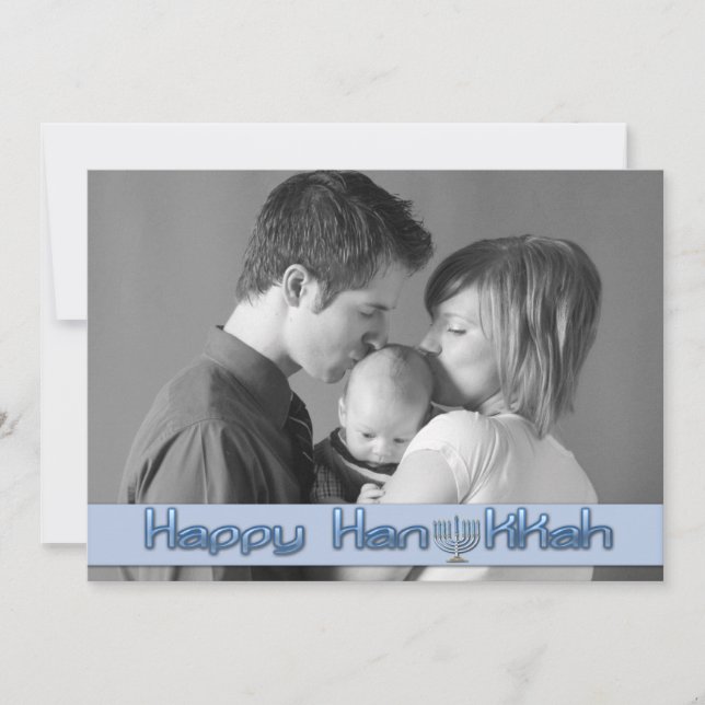 Menorah Hanukkah Photo Card (Front)