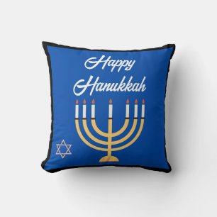 MENORAH HAPPY HANUKKAH CARD THROW PILLOW