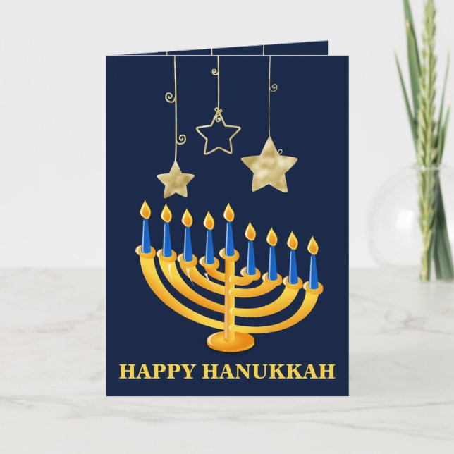 Menorah Happy  Hanukkah  Holiday Card (Front)