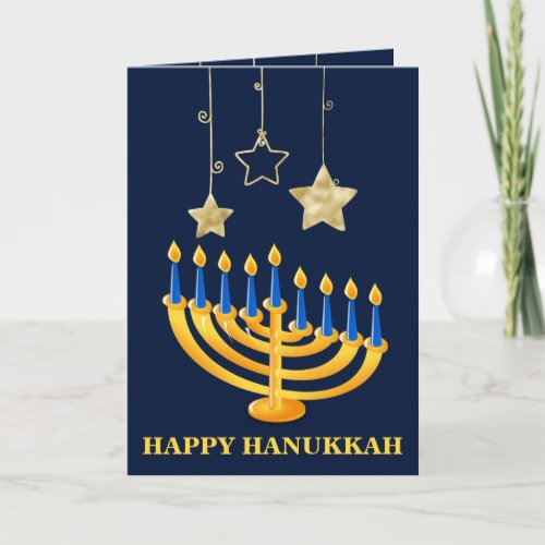 Menorah Happy  Hanukkah  Holiday Card