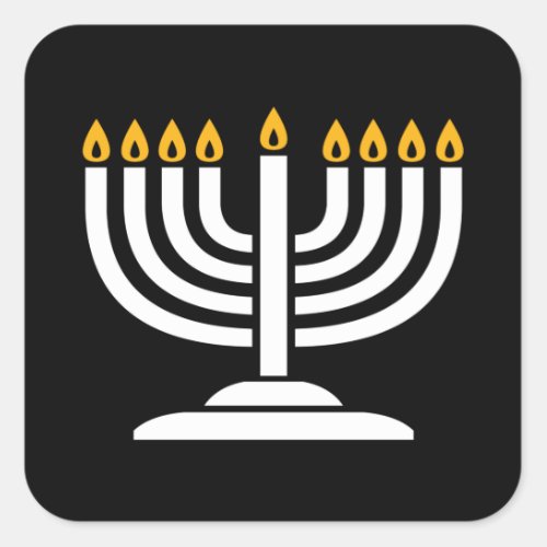 Menorah _ Happy Hanukkah Jewish Holiday Gift Square Sticker