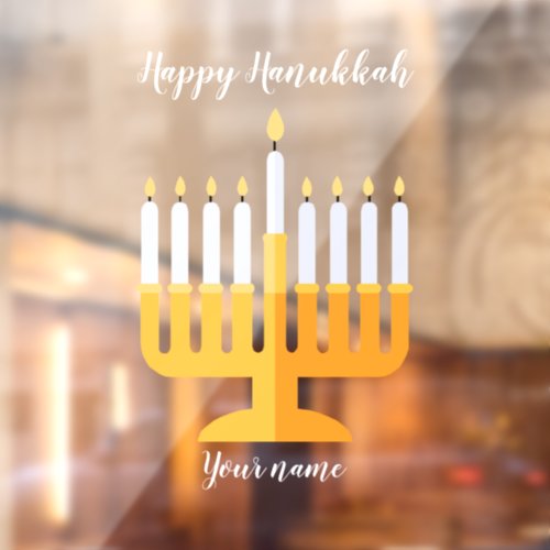 Menorah Happy Hanukkah Window Cling