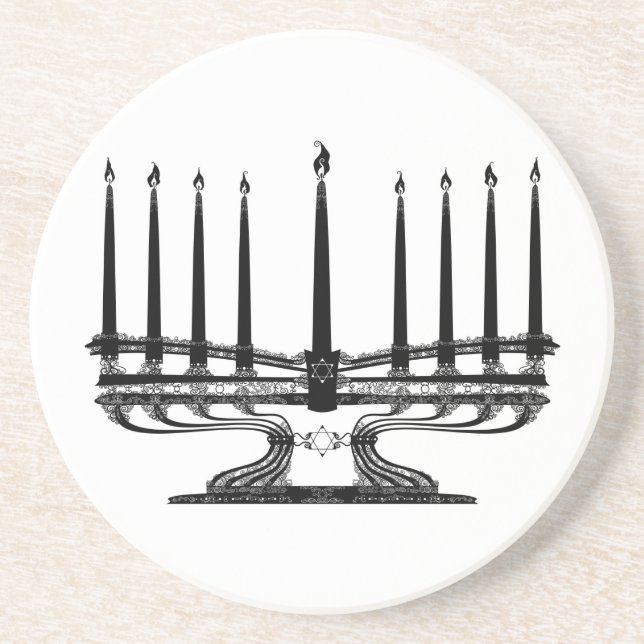 Menorah I Sandstone Coaster (Front)