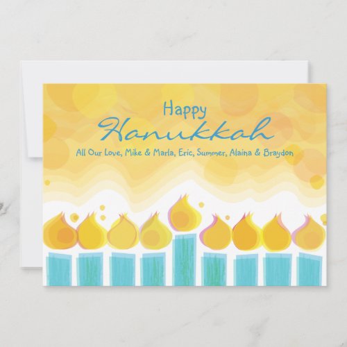 MENORAH LIGHTS Hanukkah Holiday Greeting Card