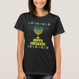 Menorah Lights Happy Hanukkah Jewish Cute Chanukah T-Shirt