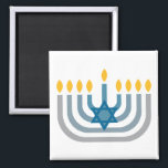 Menorah Lights Magnet<br><div class="desc">The lighting of the Chanukah menorah has undergone noticeable changes in how it is observed.</div>