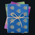 Menorah on gradient wrapping paper sheets<br><div class="desc">Menorah on gradient Wrapping Paper Sheets</div>