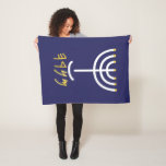 Menorah Paleo Hebrew Fleece Blanket<br><div class="desc">Menorah Paleo Hebrew lettering. Personalize by adding your own name. To make this your own design 'Click to Customize Further" … or 'Transfer this design' to print the same design onto a different product. Where does the Menorah come from? It comes from the Bible, in the book of Exodus, chapter...</div>