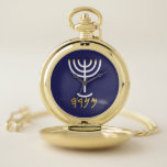 Menorah Paleo Hebrew Pocket Watch<br><div class="desc">Menorah Paleo Hebrew lettering. Personalize by adding your own name. To make this your own design 'Click to Customize Further" … or 'Transfer this design' to print the same design onto a different product. Where does the Menorah come from? It comes from the Bible, in the book of Exodus, chapter...</div>