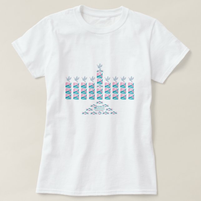 MENORAH-Pink & Teal! T-Shirt (Design Front)