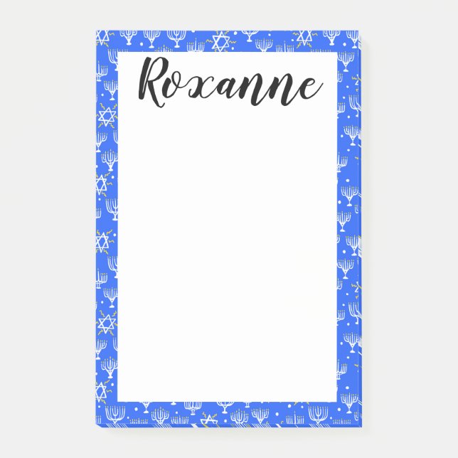 Menorah Star of David Hanukkah CUSTOMIZED Notepad (Front)