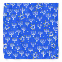Menorah Star of David Hanukkah Pattern Blue White