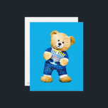 Menorah Teddy Bear Holiday Card<br><div class="desc">Menorah Teddy Bear

Change the background color to customize!</div>