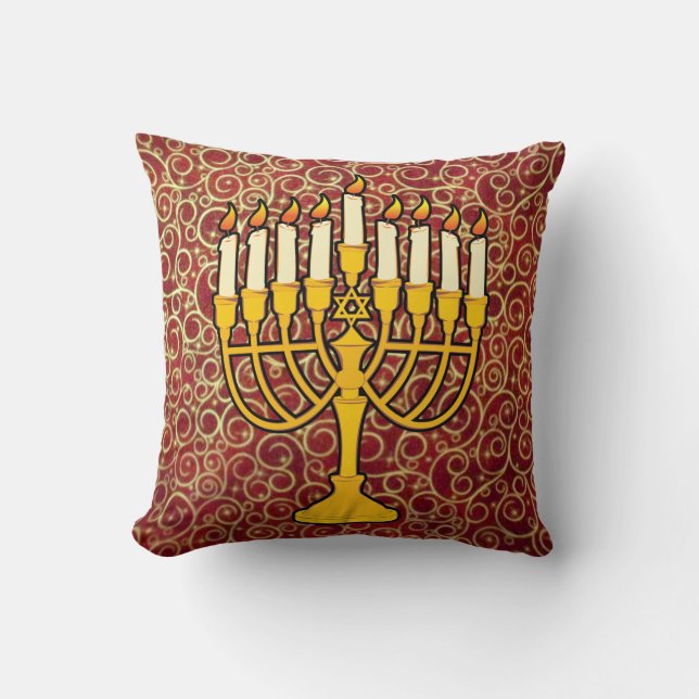 menorah throw pillow (Front)