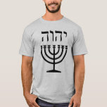 Menorah Tshirt (Smaller Hebrew Text)<br><div class="desc">Think not that I am come to destroy the Torah, or the prophets: I am not come to destroy, but to uphold. For verily I say unto you, Till heaven and earth pass, one yud or one tittle shall in no wise pass from the Torah, till all be fulfilled. Whosoever...</div>