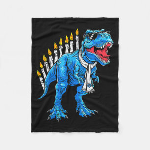 Menorasaurus Hanukkah T Rex Dinosaur Dino Chanukah Fleece Blanket