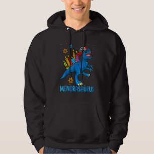 Menorasaurus Rex Dinosaur Menorah Hanukkah Hoodie