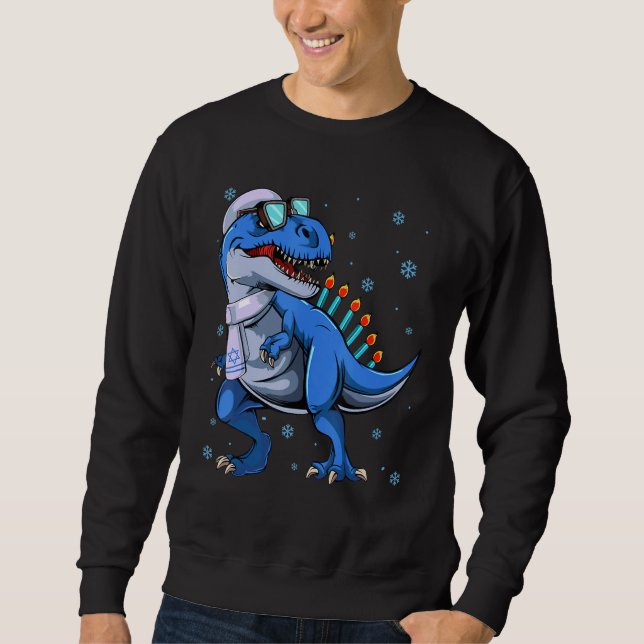 Menorasaurus Rex Shirt T Rex Dinosaur Hanukkah for (Front)