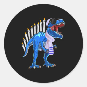 Menorasaurus Rex Shirt T Rex Dinosaur Hanukkah Gif Classic Round Sticker