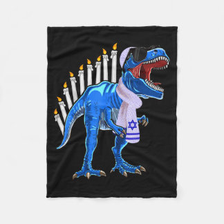 Menorasaurus Rex Shirt T Rex Dinosaur Hanukkah Gif Fleece Blanket