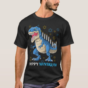 Menorasaurus Rex T Rex Dinosaur Hanukkah T-Shirt
