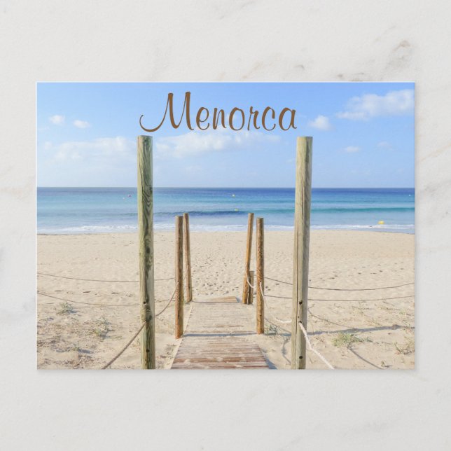 Menorca Boardwalk to the Beach Postcard (Front)